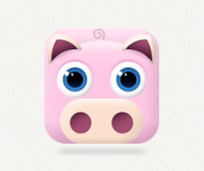 粉色猪头图标AI源文件