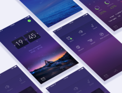 紫色手机主题设计UI