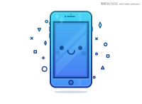 Illustrator绘制蓝色可爱的手机