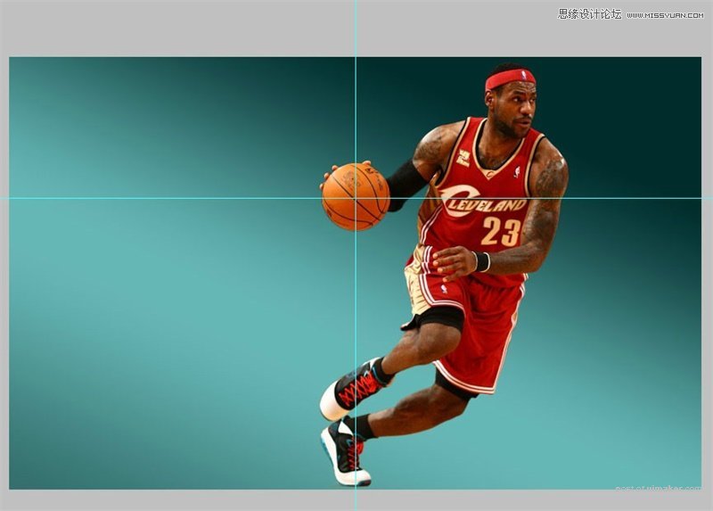 Photoshop合成动感的詹姆斯篮球海报教程