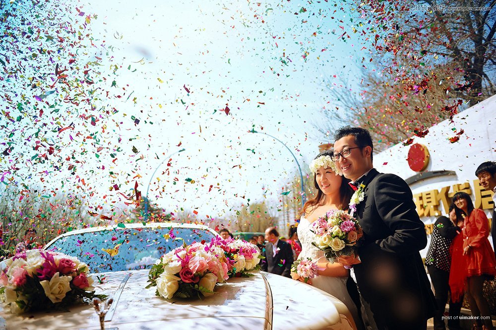 Photoshop调出外景婚片景色美化效果