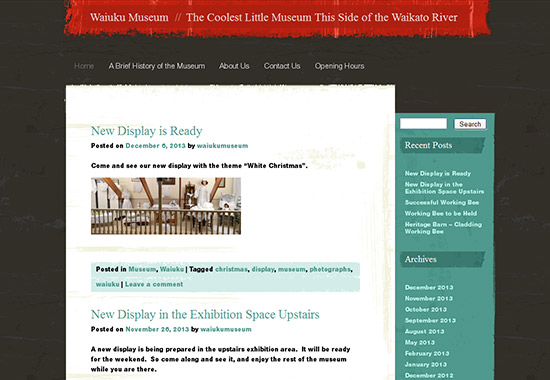 WordPress Museum Sites - Waiuku Museum