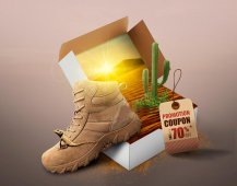 Photoshop创意合成鞋盒中的沙漠
