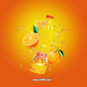 Photoshop设计橙子类饮料宣传广