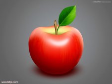 Photoshop绘制逼真的红苹果效果